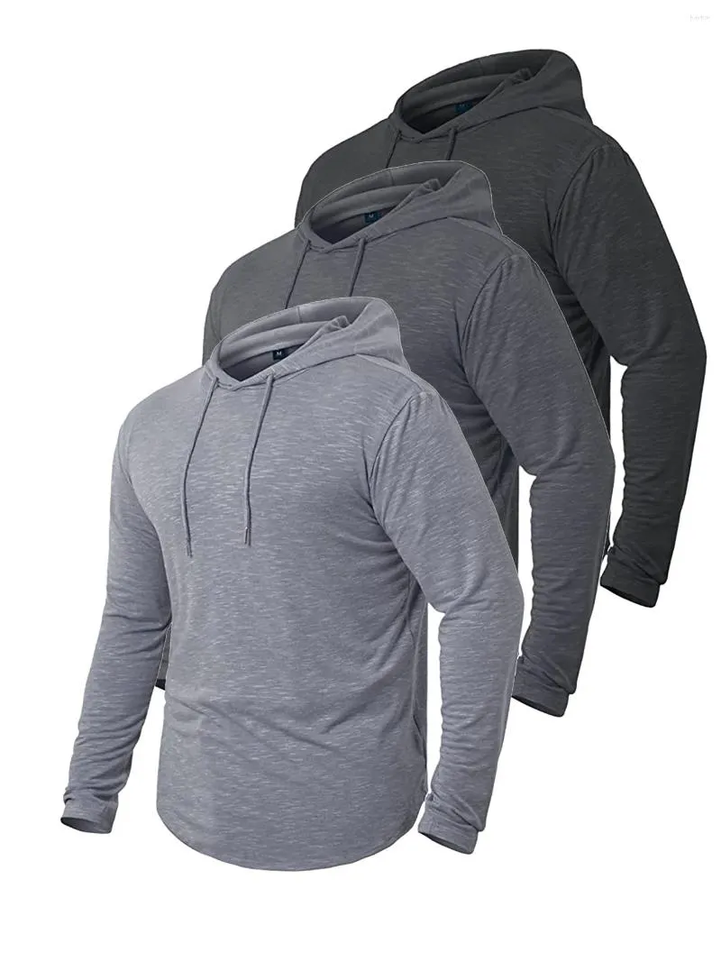 Sweats à capuche pour hommes 2023 Hommes Solide Noir Gris Sweat à capuche à manches longues Sweat à capuche pour hommes Sports Fitness Gym Running Casual Slim Pull Tops