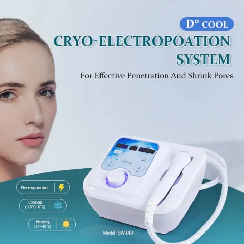 2 en 1 DCOOL Cool Cryo électroporation cryothérapie micro-courant iontophorèse EMS Anti-âge visage Spa beauté Machine