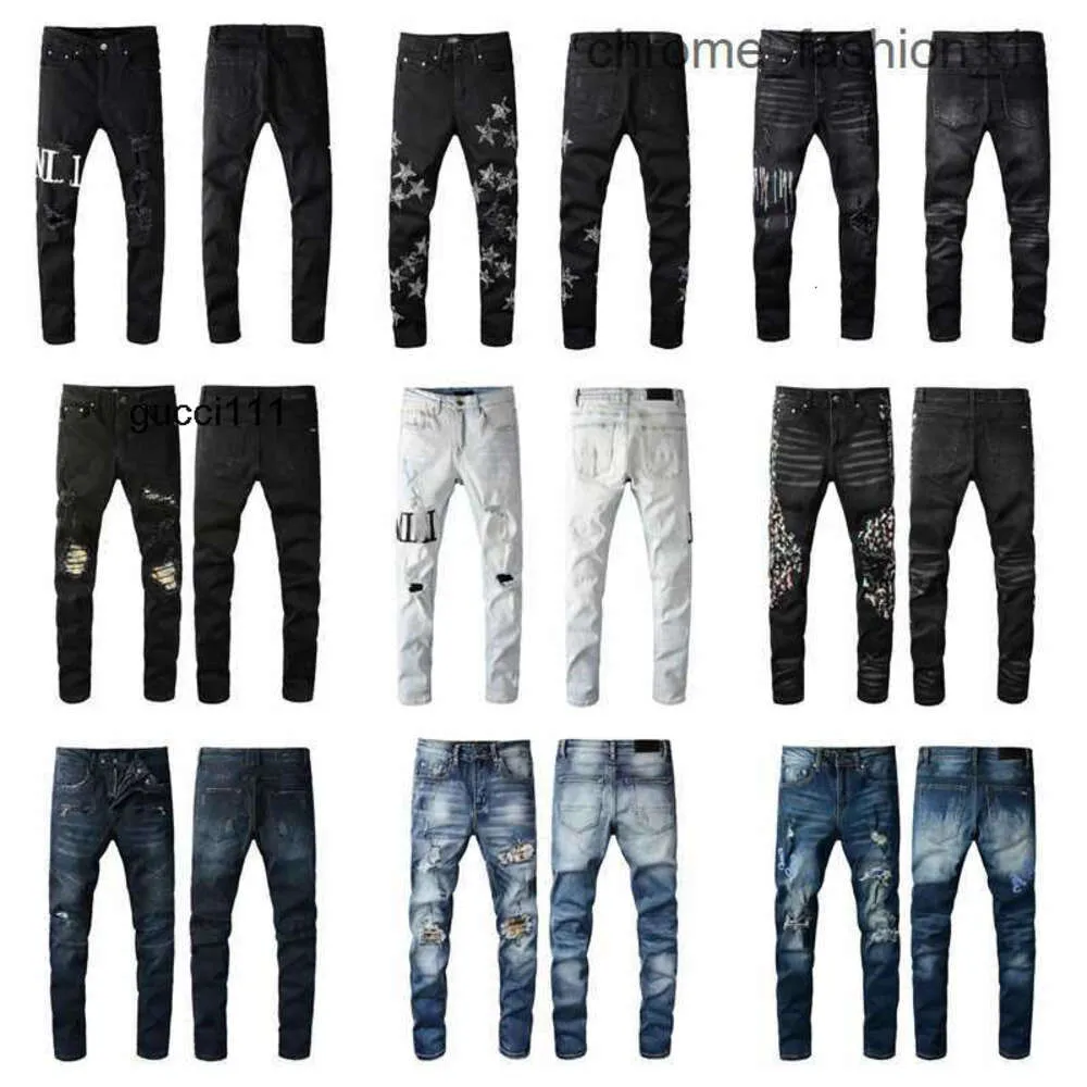 Черные мужские синие джинсы amari Denim Skinny amirl Джинсы Slp amirlies Расклешенные брюки Am Destroyed Мужские тонкие amis Straight Biker imiri Casual amiiri Длинные мужские рваные H76H