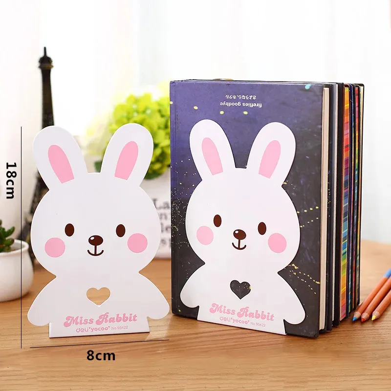 Decoratieve objecten beeldjes Sterk metalen boekeinde 7 inch Cartoon Miss Rabbit Bureauaccessoires Organisator Studenten Stand Home School Kantoor Tafel 95422 231219