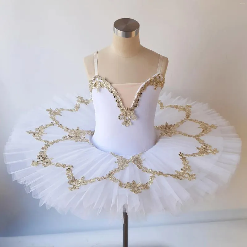 Stage Wear Rose Bleu Blanc Ballerine Robe Professionnel Ballet Tutu Enfant Enfants Performance Vêtements Costume Dancewear Tenues Filles