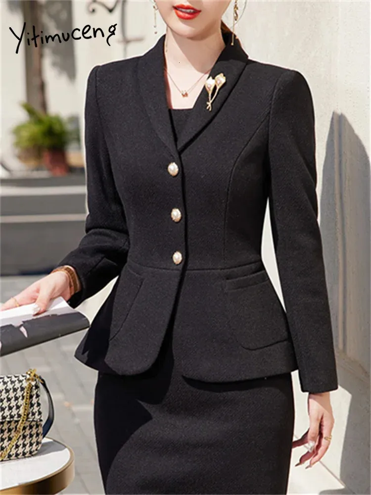 Yitimuceng Slim Suits for Women 2023 New Fashion Office Ladies