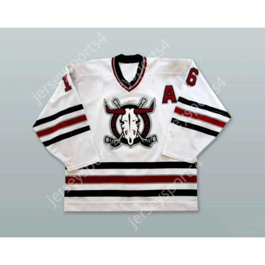 Benutzerdefiniertes BRENNEN WRAY 16 DEER REBELS WEISSES HOCKEY-JERSEY, NEU, oben genäht S-M-L-XL-XXL-3XL-4XL-5XL-6XL