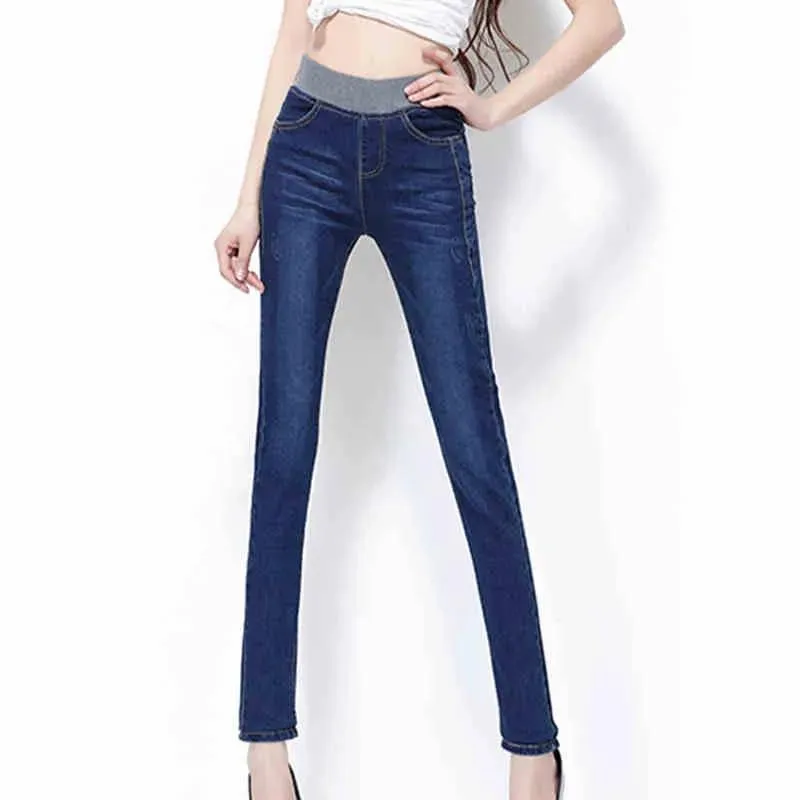 Jeans Großhandel Neue Mode Plus Größe Jeans Frauen Bleistift Hosen Hohe Taille Jeans Sexy Dünne Elastische Dünne Hosen Hosen fit Dame Jeans