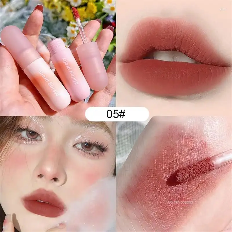 Lip Gloss Matte Esmalte Névoa Macia Veludo Lama Estudante Batom À Prova D 'Água de Longa Duração Natural Maquiagem Cosméticos