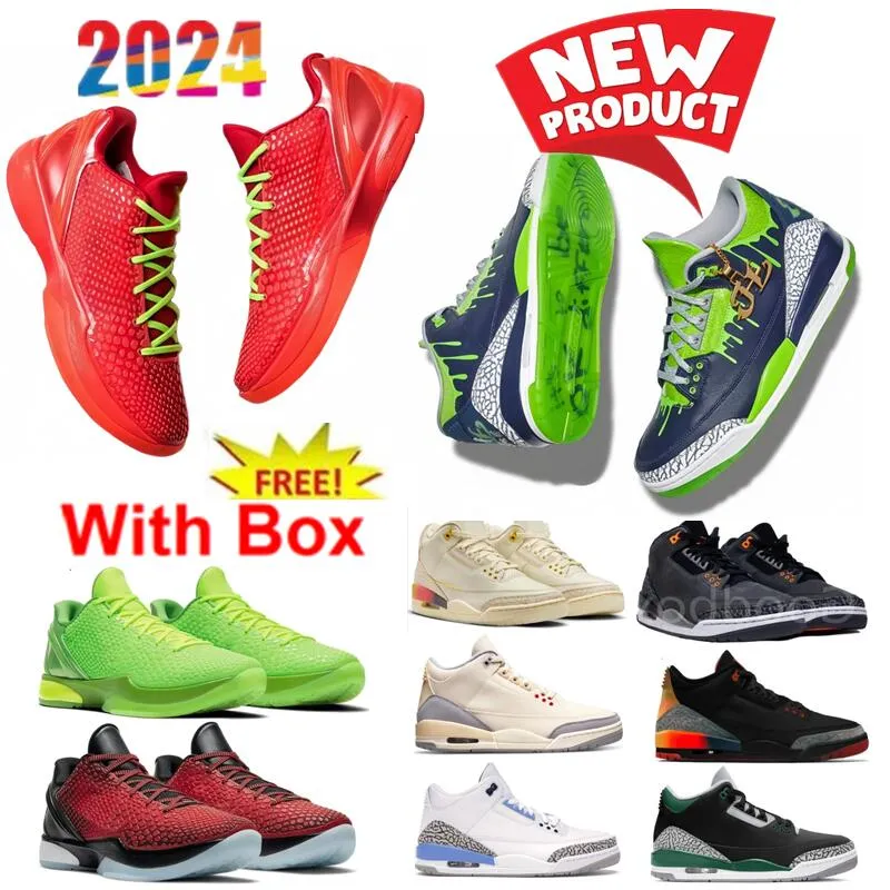 New Protro Philly 4 Venice Beach 8 New 6 Protro Reverse Grinch Doernbecher Hugo 3s 3 Basketball Shoes J Balvin Fear muslin Off Noir With Box 2024 Men Shoe Racer Blue