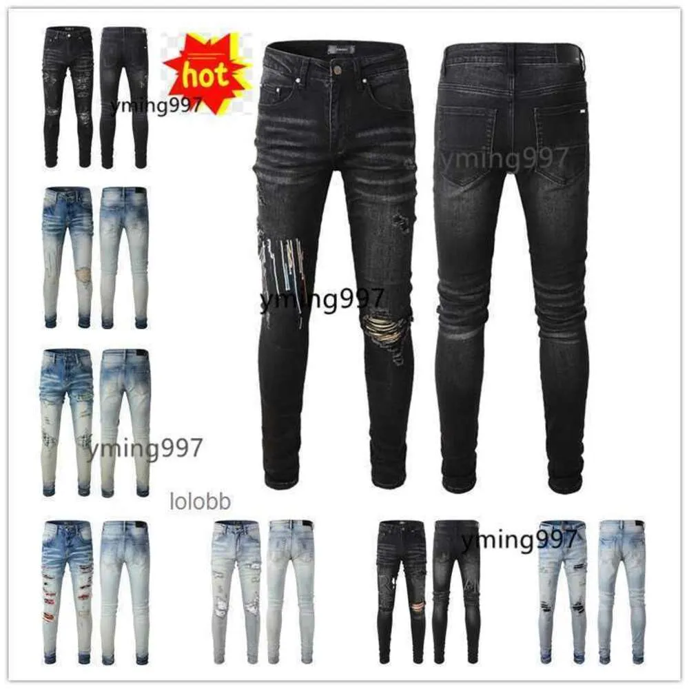 Nya ankomster amari amirl amirlies am amis imiri amiiri herr lyxdesigner denim jeans hål byxor jean coolguy biker byxor man 2023 clo lv7m