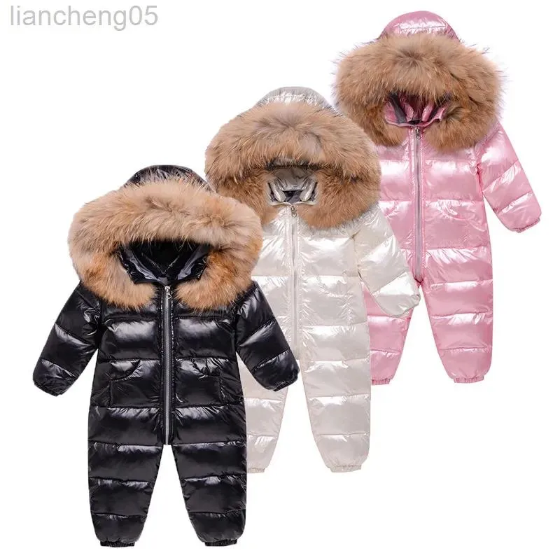 Płaszcz Winter Kids kombinezon kombinezon chłopiec dzieci grube noseuta dziewczyna kaczka w dół kurtka maluch maluch snowsuit futra futra 03years l220808