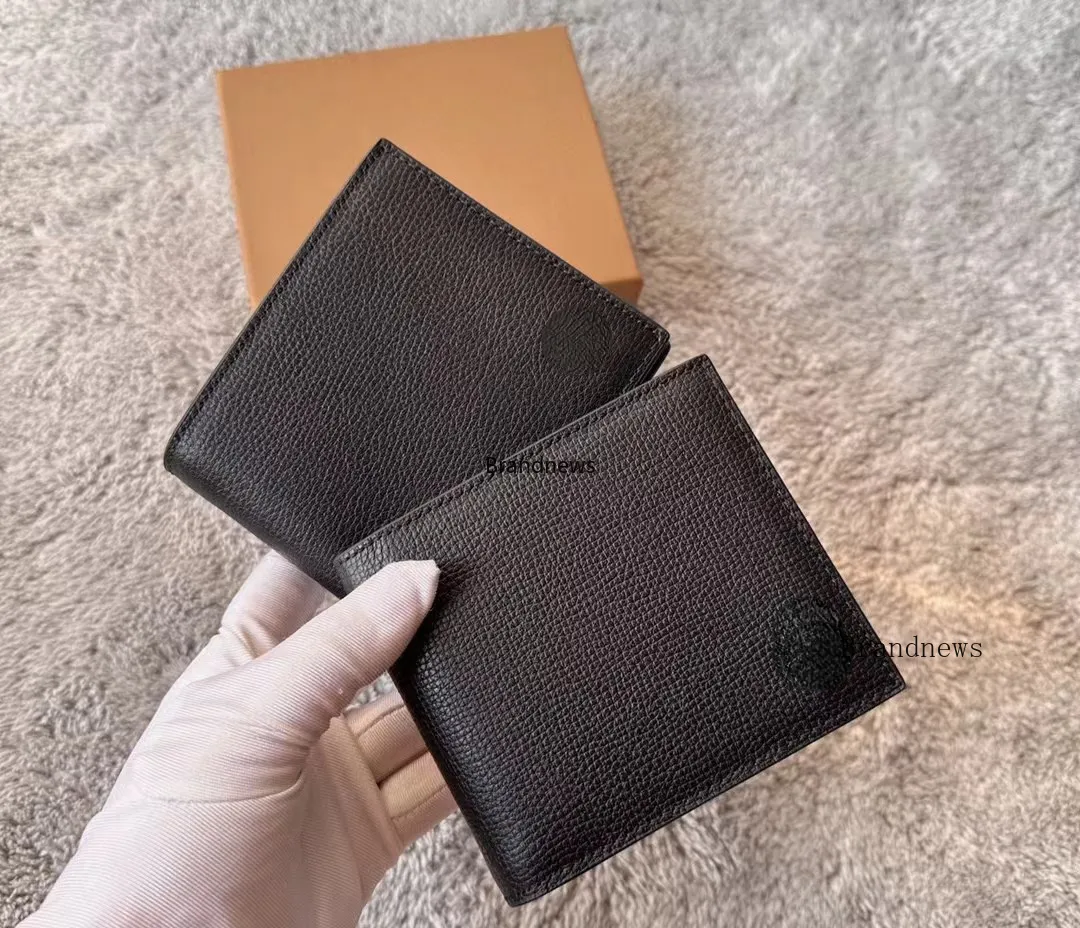 Mens Genuine Leather Short Wallets Designer Credit Card Holder Purse Man Wallet Luxury Billfold Handbags Purses Brand Plaid Classic Pocket With Original Box 2555