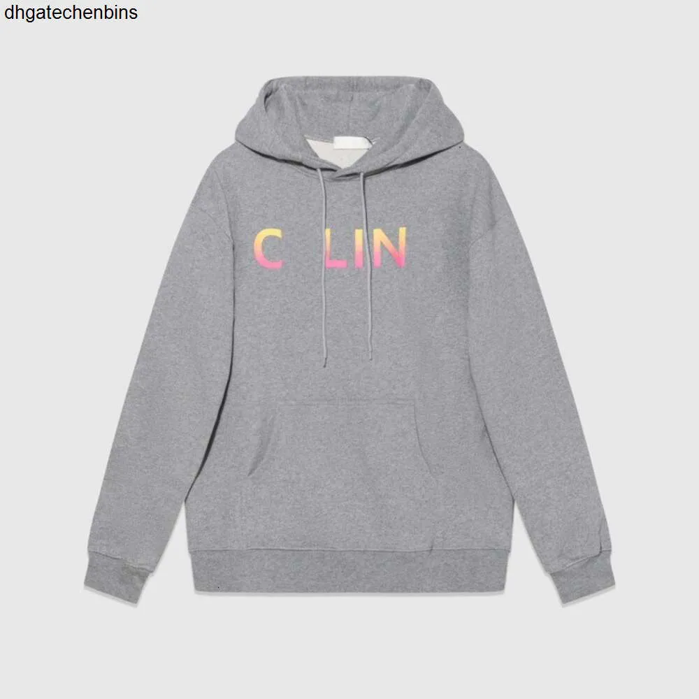 Diseñador Cel Women and Men Hooded Holded High Edition CL Holded Rainbow Letter Terry unisex Unisex Gradiente de gradiente Impresión Fit Cel Vurg Vtlk Lybl