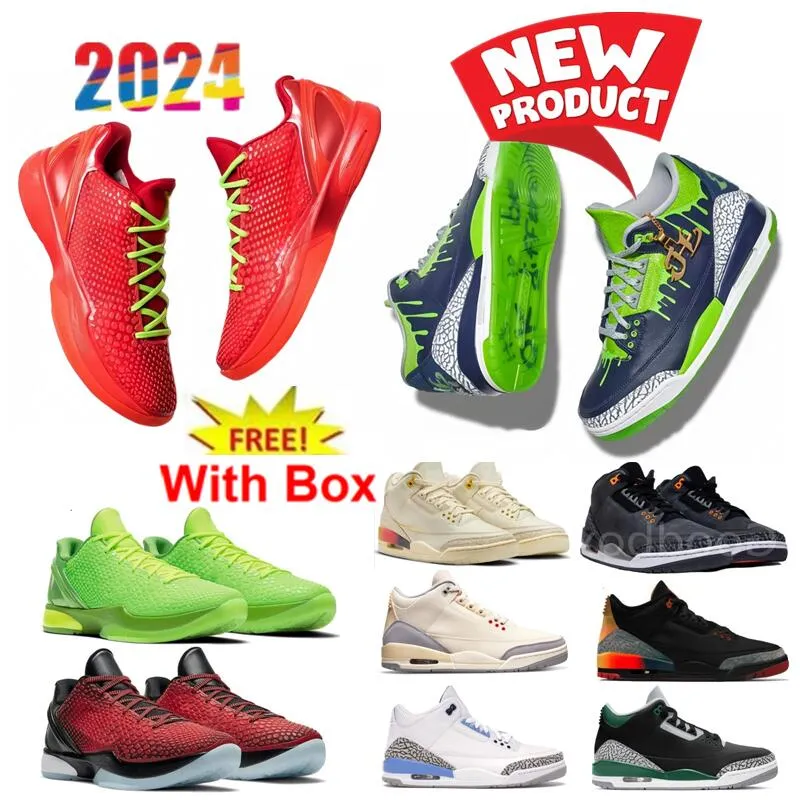 6 Protro Reverse Grinch 3 Doernbecher Hugo Basketball Shoes J Balvin Fear muslin Off Noir With Box 2024 New Men Shoe Racer Blue