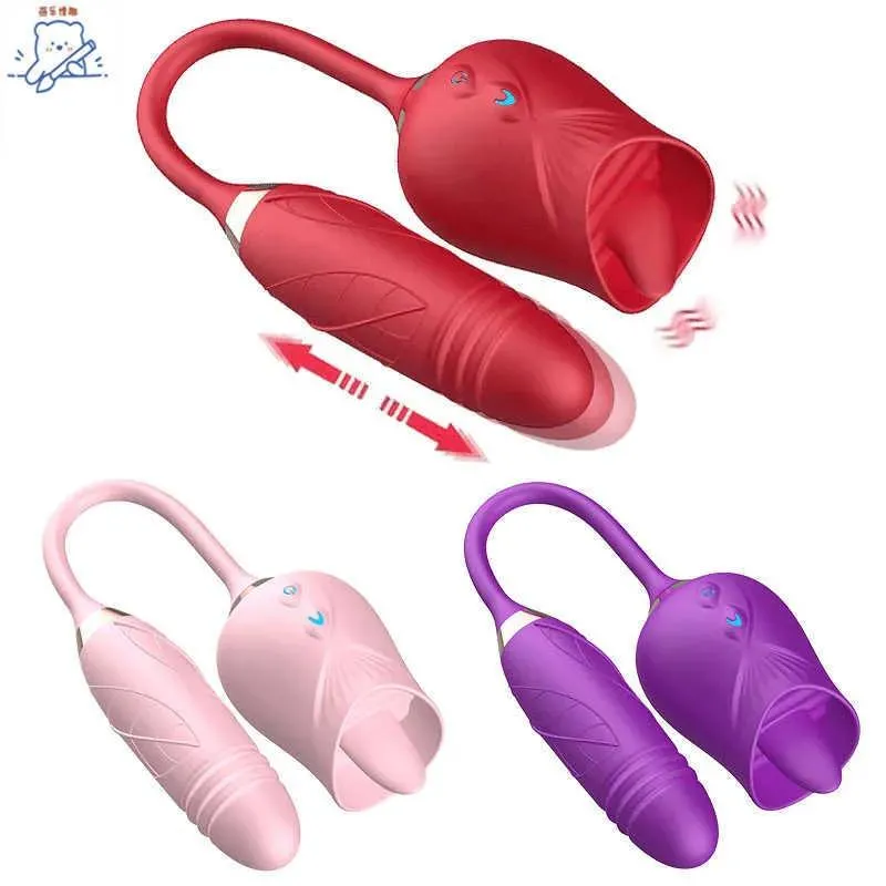 Massager Nuovo Manting Flower Rose Third Generazione Lingua telescopica che salta uovo femmina e divertimento