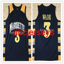 3 Dwayne Wade College Marquette Basketball Jersey Stitched Custom Any Number Name Ncaa XS-6XL