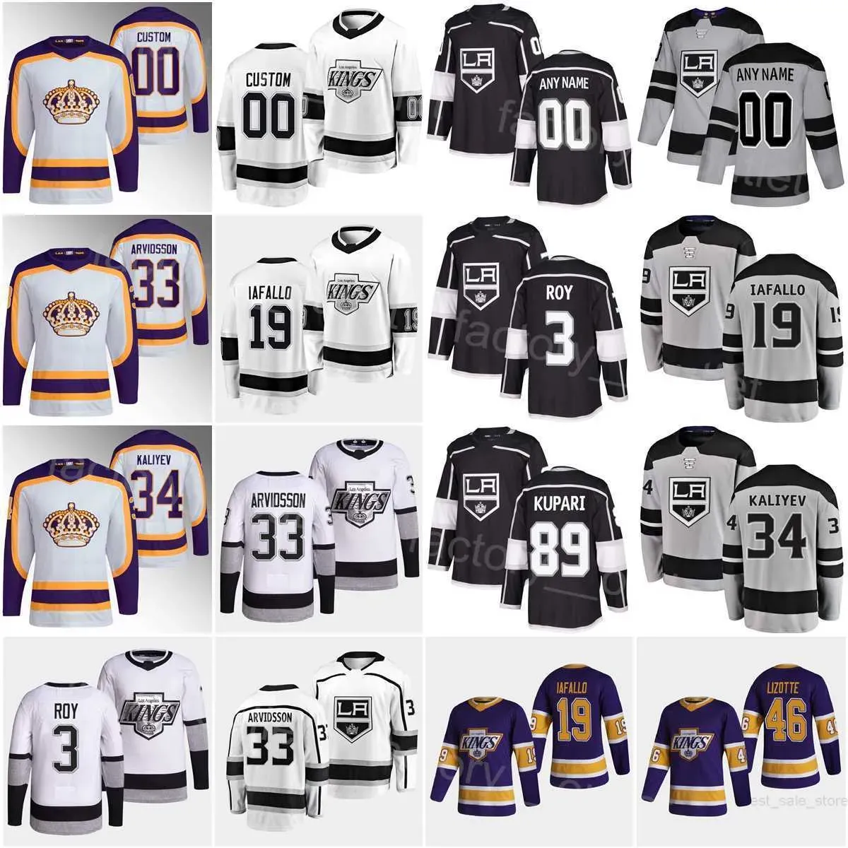 Los Angeles Hockey Kings 46 Blake Lizotte Jersey 50 Sean Durzi 89 Rasmus Kupari 44 Mikey Anderson 33 Viktor Arvidsson 34 Arthur Kaliyev 19 A 31