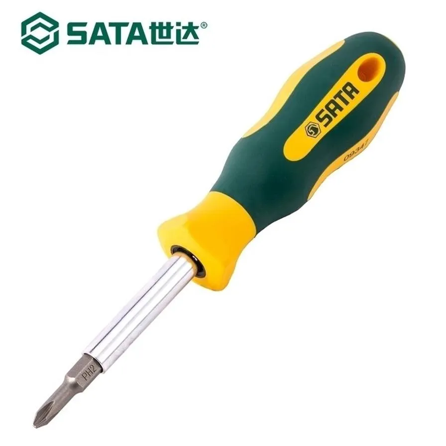 SATA 6 in 1 Multi Screwdriver Magnetic Bit Rubber Handle Removable Tool Slotted Phillips Type 09347 Y200321257s