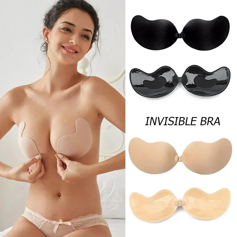 Women Silicone Sticky Self Adhesive Bra, Backless Strapless Bra