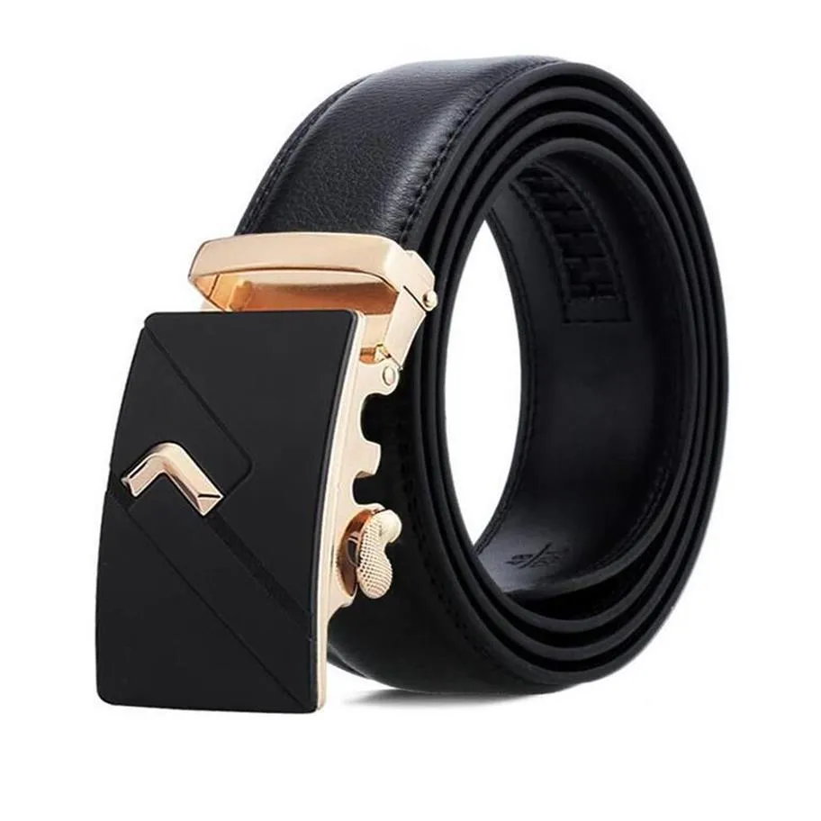 【ARGUE】LONG LONG LETHER BELT/BLACKxGOLD Violet Belt - Black Italian Leather Belt With Detailed