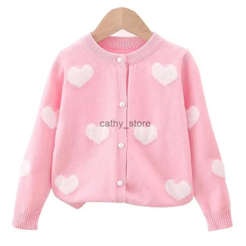 Pullover Kruleepo Ragazza in pile di visone broccato Maglione Giacca Cappotto Bambini Bambino Bambini Autunno Inverno O Colletto Cardigan Maglieria Base CamiciaL231215