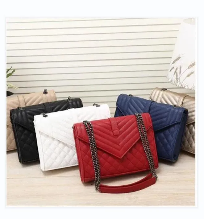 Mode kvinnor berömd casual designer messenger väska louluo klaff totes kvinnor klassisk stil korsk kedja rutig väska handväska satchel handväska kosmetiska väskor axelväska