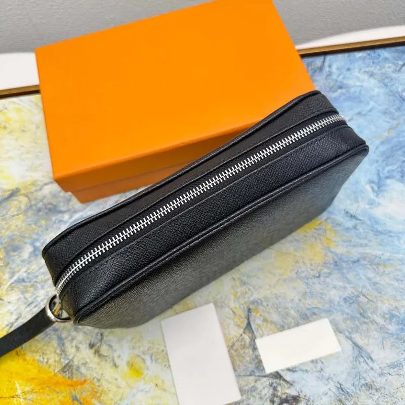 Fashionable men`s and women`s wallets, black handbags, women`s long wallets, canvas zippered wallets, can be clipped on the inside of the arm or tied between the wrists