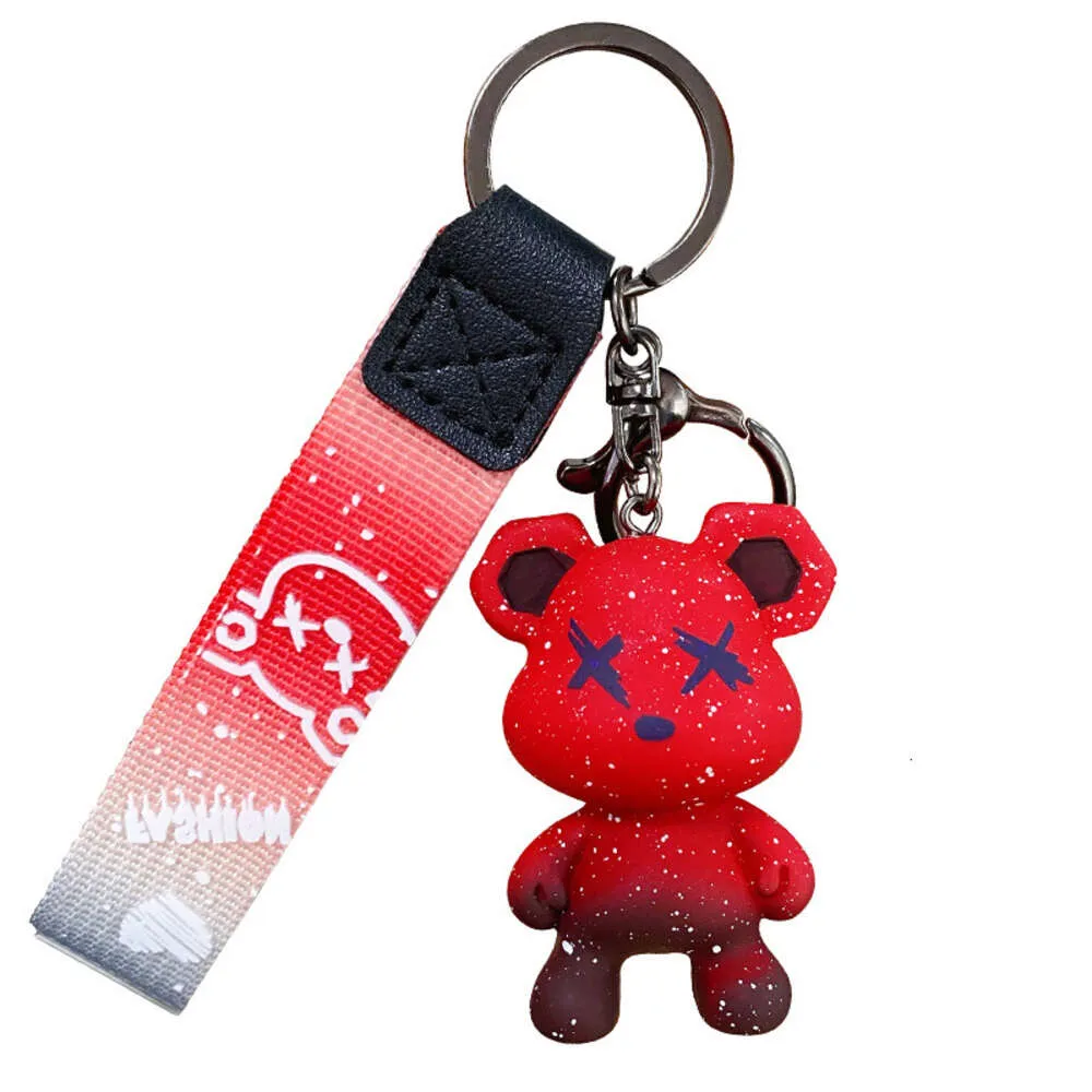 Ny ankomst Cartoon Fashion Par Tillbehör Personlighet Bilväska Pendant Keyring Chain Bear Keychain