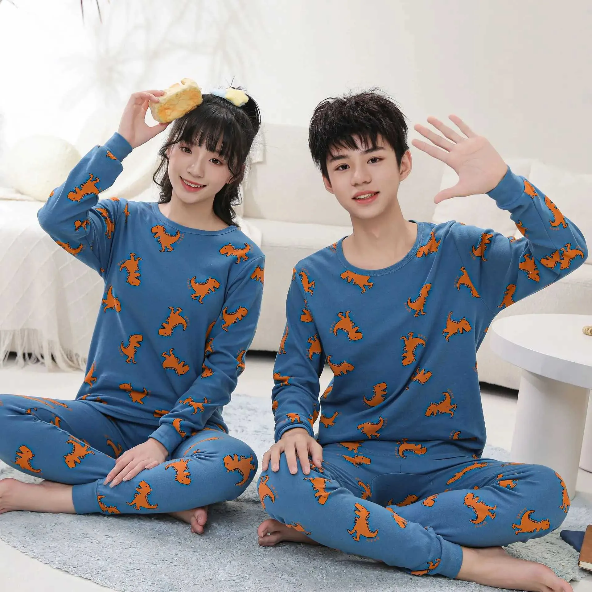 Pijamas de manga larga para bebés, conjuntos de pijamas de algodón