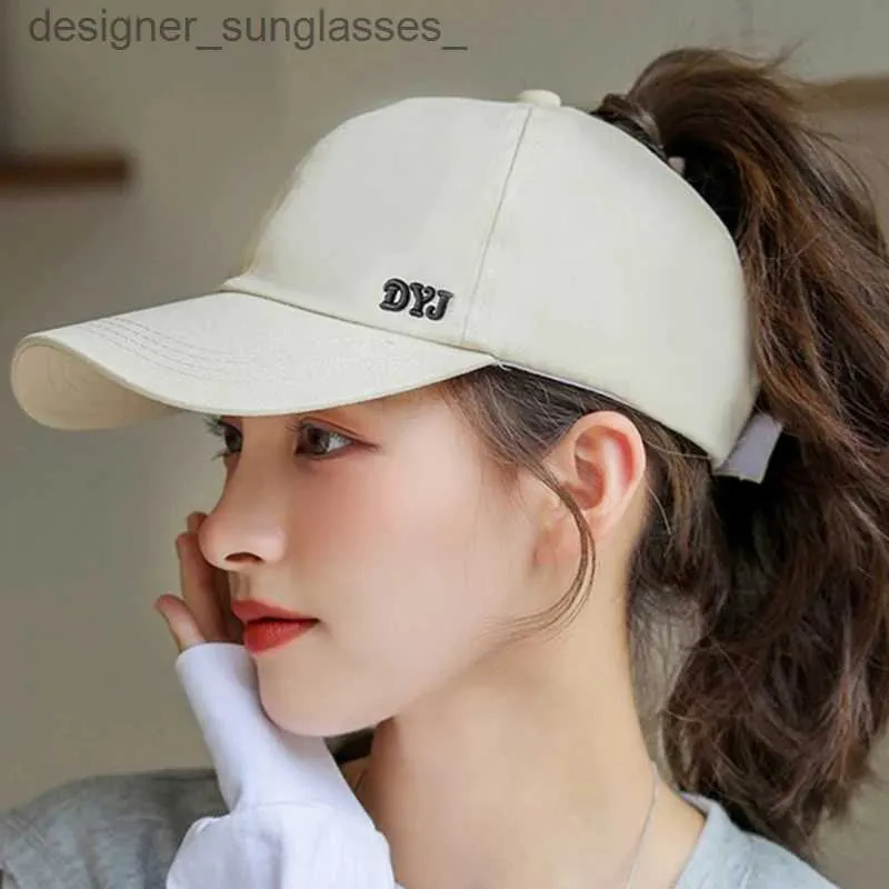 Visare Summer Women's Sun Hat Outdoor Sports Running Snback Baseball Hats Messy High Ponytail Bun CS Kvinnliga visorer Beach CL231219