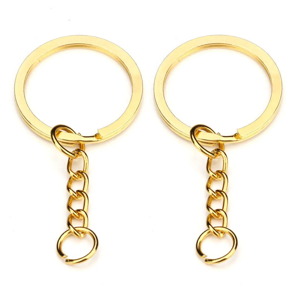 Großhandel 20 Stück vergoldete geteilte Schlüsselanhänger mit Kette als Schlüsselanhänger für die DIY-Schmuckherstellung