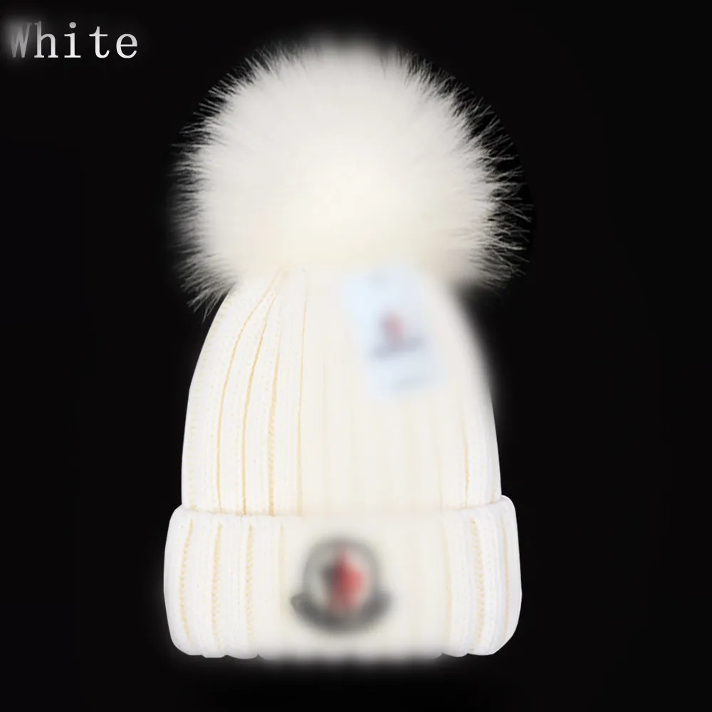 Fashion Casual Artificial Wool Ball Beanies Letter Unisex cap