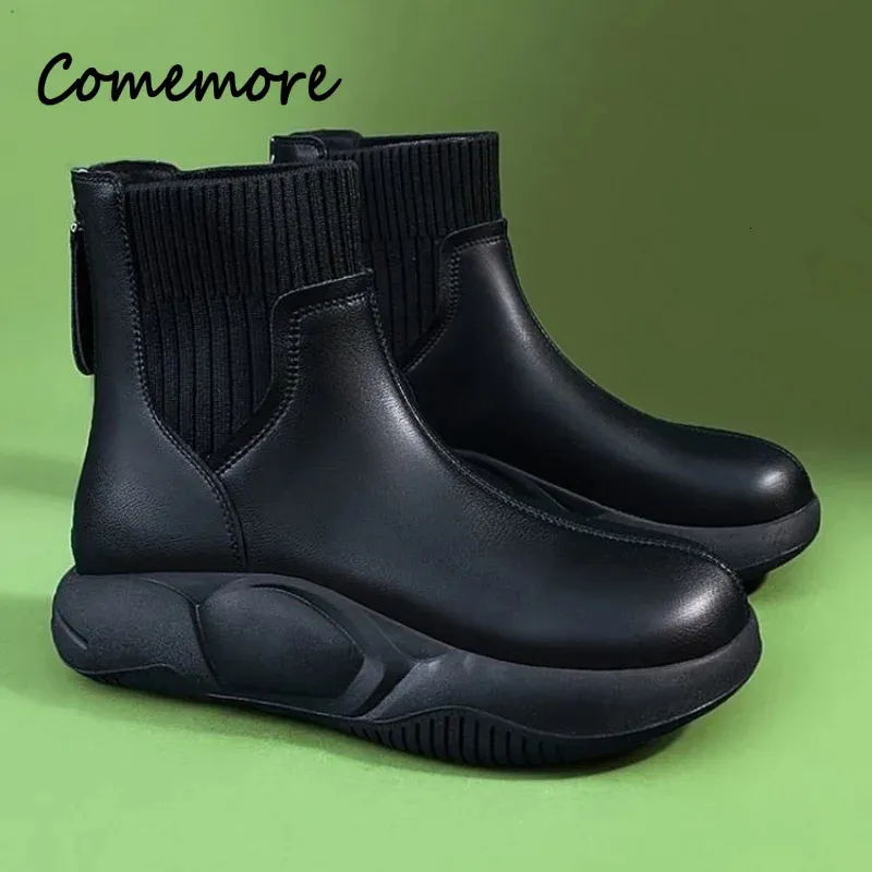 Botas comemore plataforma apartamentos esportes chelsea andando correndo mulheres sapatos de inverno tênis tornozelo senhoras sapato causal 231218