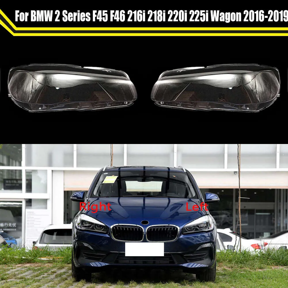 for 2 Series F45 F46 216i 218i 220i 225i Wagon 2016~2019 Car Headlight Lens Cover Headlamp Lampshade Glass Lamp Shell Caps