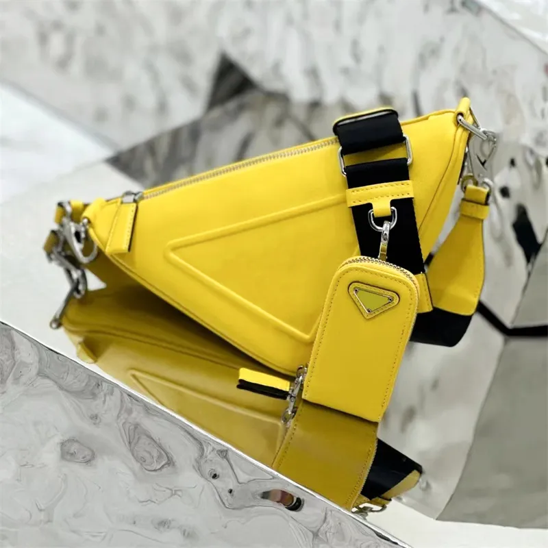 Womens Genuine Leather Triangle Waist Bag Luxury Cross Body Handbag Shoulder Designer Bags Fashion Lady Mens Wallet Handbag Hobo Clutch Travel Tote Cosmetic Bags