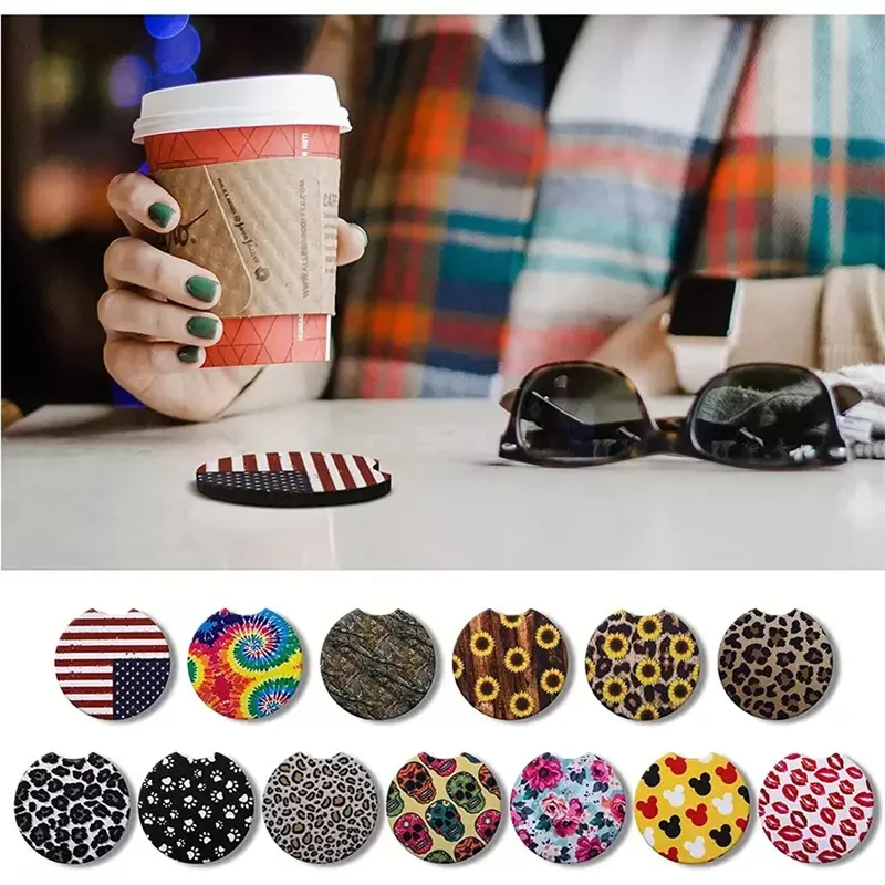 Sublimation Cup Coasters Blanks for DIY Crafts Car Cup Coasters Pads Painting Project Sublimation Accessories