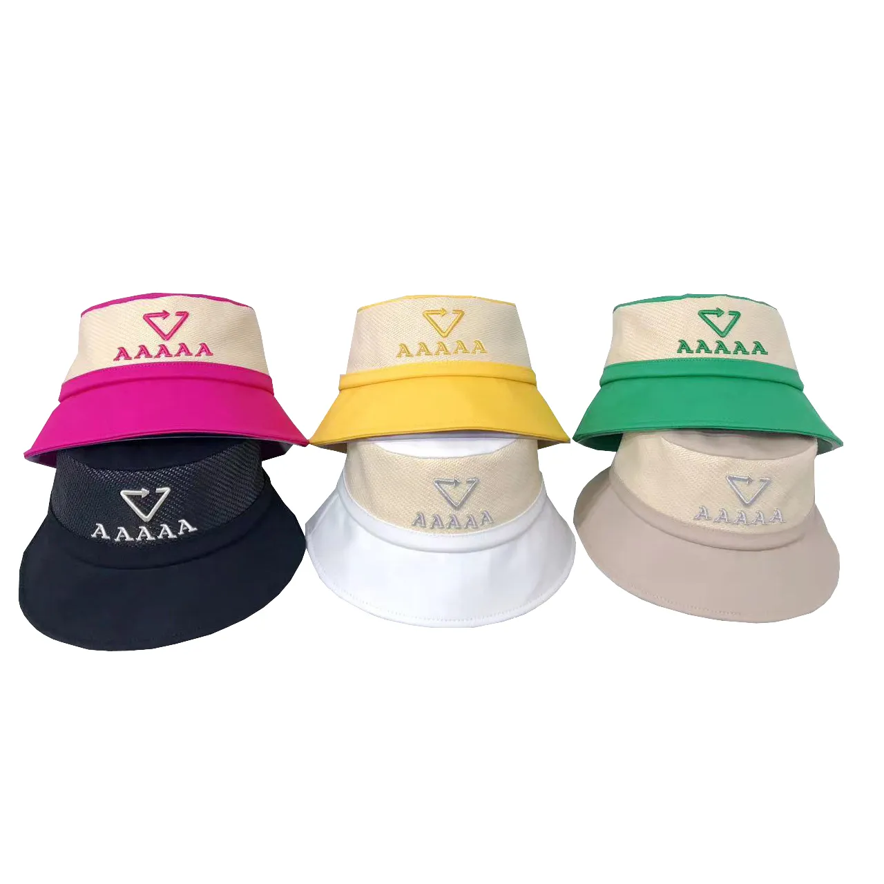 Contraste Couleur Pêcheur Chapeaux Designer Lettre De Broderie Bucker Chapeau Femmes Hommes En Plein Air Plage Avare Bord Chapeaux Soleil Prévenir Seau Cap