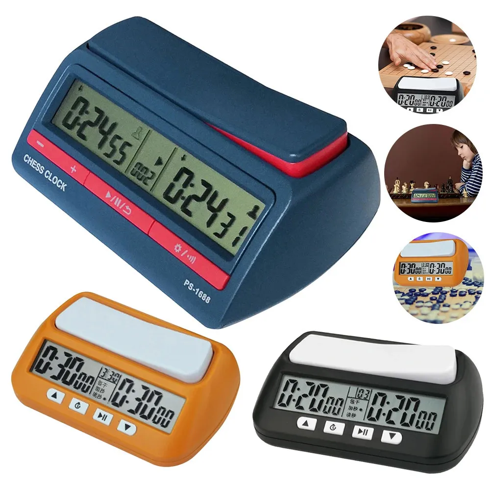 Games Competition Count Down Timer Professional Digital Chess Clock Plastic Battery Powered Lightweight Stopwatch för brädspel 231218