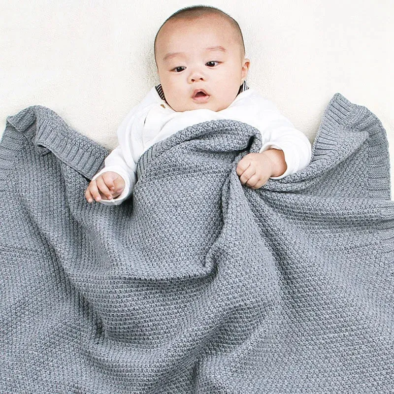 MOTOHOOD Kids Blanket Casual Baby Blankets Knitted Newborn Swaddle Wrap Soft Toddler Sofa Crib Quilt Baby Stroller Blanket (11)