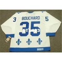740 #35 DAN BOUCHARD Quebec Nordiques 1984 CCM Vintage Home Away Home Hockey Jersey or custom any name or number retro Jersey227R