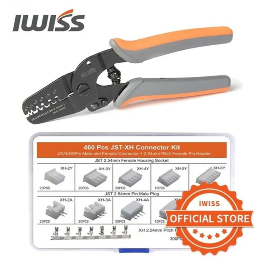 IWISS IWS2820 460 pièces kit de connecteurs JSTXH mini pinces à sertir à main ensemble outils de sertissage pour confiture Molex Tyco JST bornes 2111156898288k