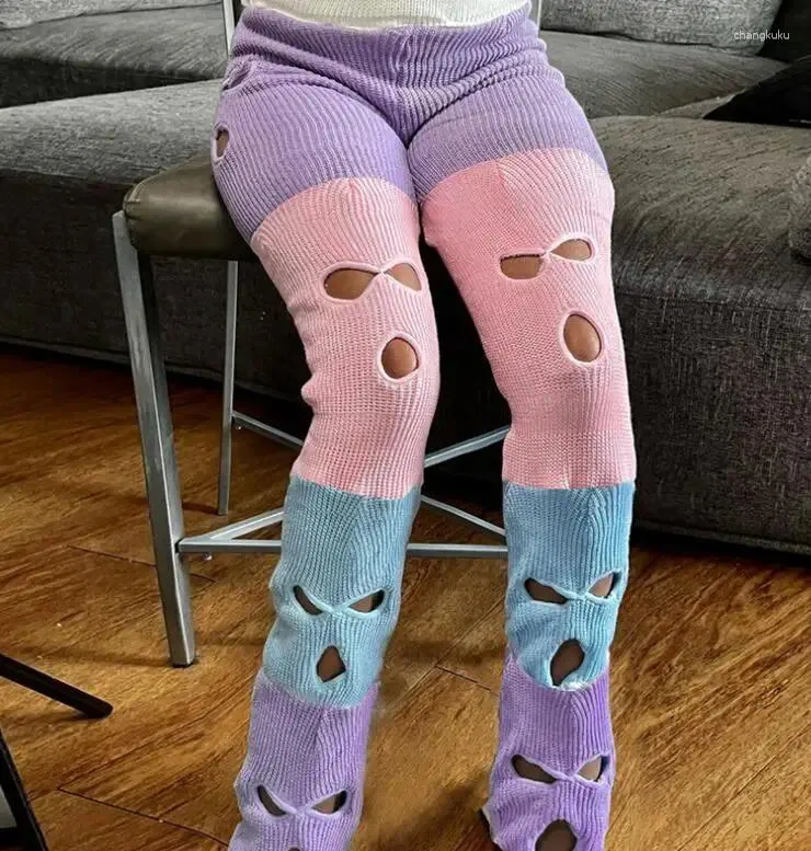 DHgate.com:Womens Hollow Out Ski Mask Knitted Patchwork