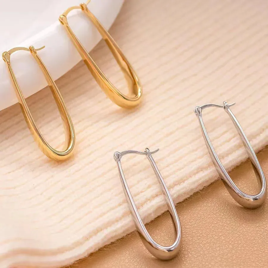 Stud 10 paren lange druppel metallic hoepel oorbellen slanke sieraden oorbellen mode elegante sieraden cadeau 231218