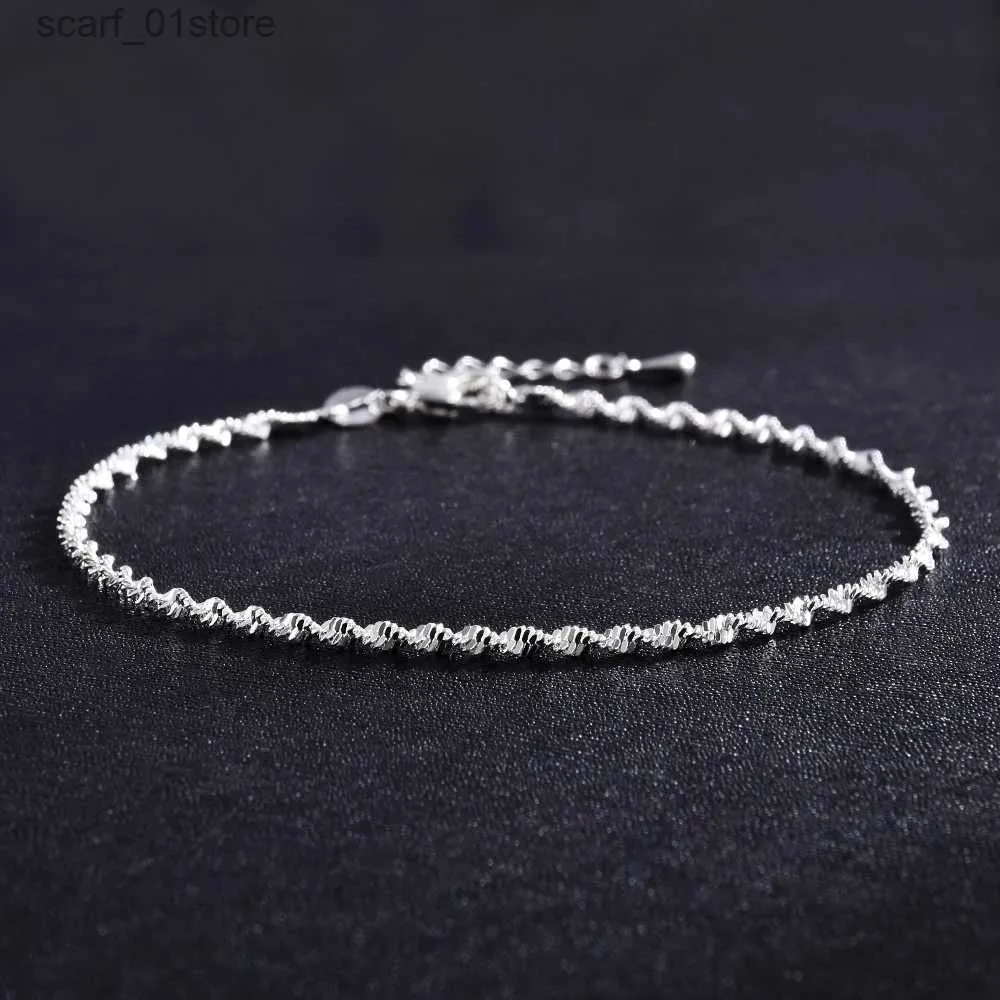 Enkelbanden Eenvoudige Mode Enkelband Vrouwen Zilver Kleur Enkelbandje Voet Sieraden Ketting Strand GeschenkenL231219