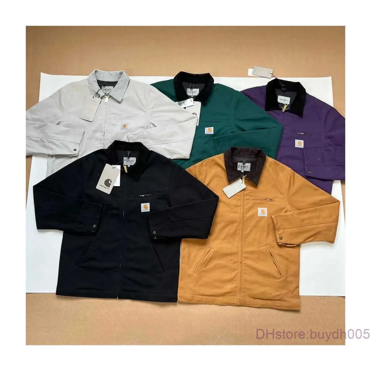 3q1z Chaqueta para hombre Abrigo Marca de moda Carhart J97 Carhatjackets Chaquetas Cinco colores coordinados Crah Kaha Primavera American Retro Detroit Solapa Lona Lavada