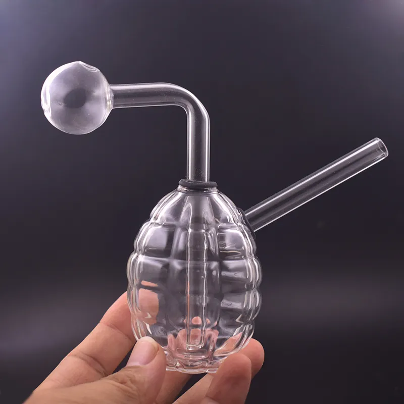 Brûleur à mazout en verre détachable Bong Narguilé Tuyaux d'eau à barboteur lourd Recycleur portable Dab Rig Bongs avec tuyau de brûleur à mazout à tige inférieure remplaçable 2pcs