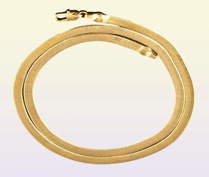 Kedjor 3/4/7mm bred vintage benhalsband för kvinnor män platt fiskkedja chokers guldfyllda miami smycken gåvor8906860