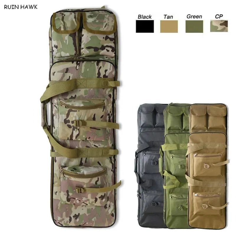 Väskor utomhuspåsar 32 38 42 48 tum Taktisk dubbel gevärväska Militär Moe Gun Rifle Bag Sniper Airsoft Gun Case Ryggsäck Hunting Gun H