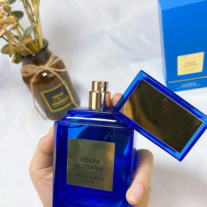Doft för kvinnor män parfym coata azzurra naturlig charmig neutral edp spray köln 100 ml unisex långvarig trevlig doft för gåva 3.4 fl.oz grossist