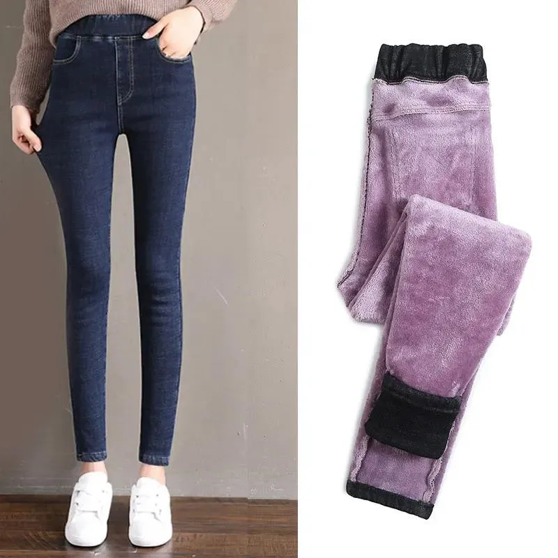 Jeans Hot Selling Double Fleece Thermal Jeggings Warm Pants Jean Winter Warm  Pants For Women Girl B5 From Pzeou, $22.26