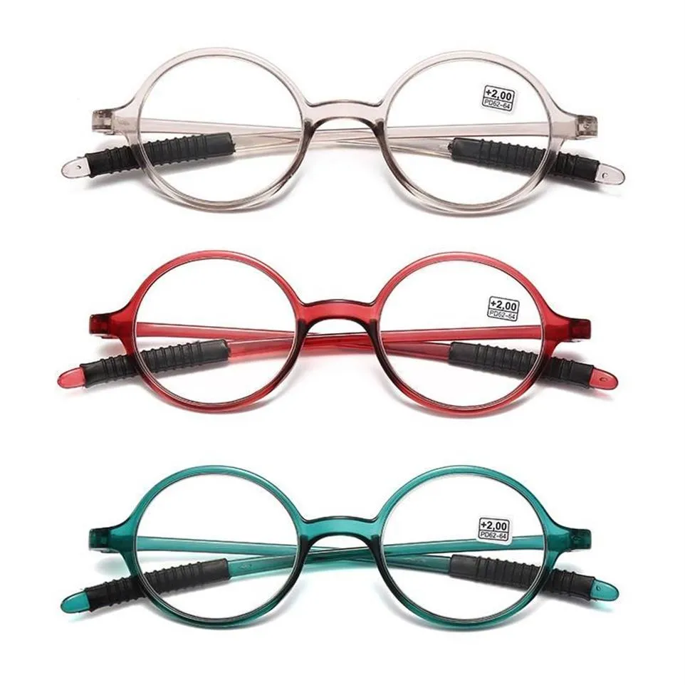 Solglasögon vintage retro små runda ramläsglasögon för presbyopiska kvinnor män svart pc harts klar lins presbyopia eyeglasse278g