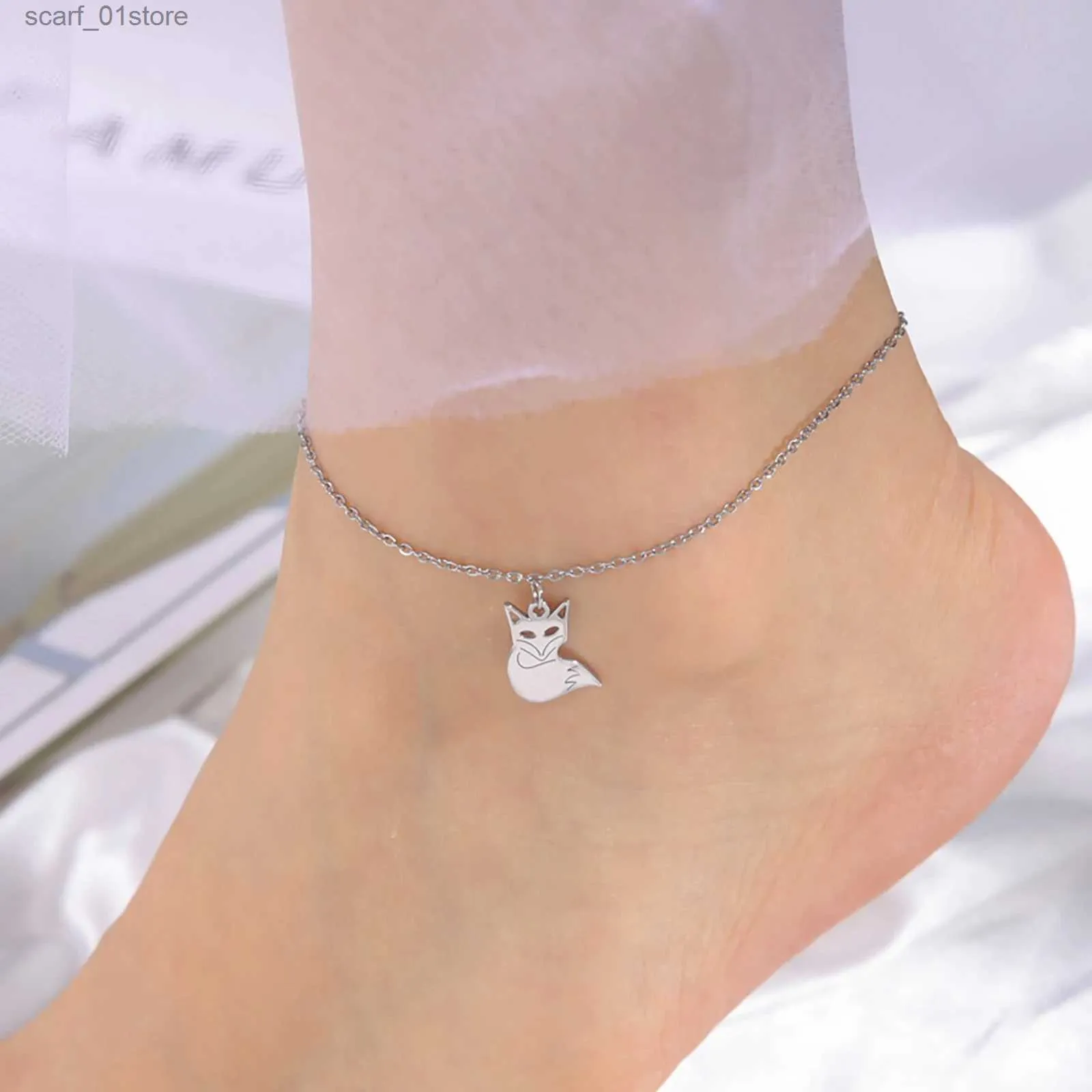 Cavalchi Skyrim Nuovo grazioso Fox Anklet Animal in acciaio inossidabile Alet Gamba Bracciale alla caviglia Accessori per la spiaggia per la spiaggia Gioielli Regalo per donnel231219