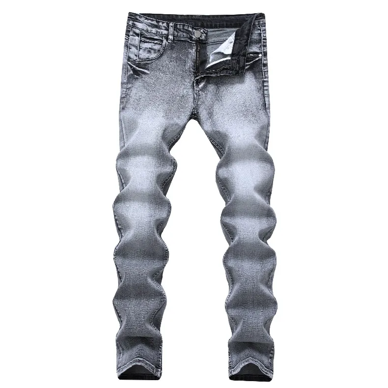 Jeans masculinos calças jeans roxo homem preto lvity high-end qualidade em linha reta retro moda streetwear moletom tamanho 29-38